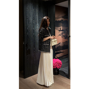 N.COU妮蔻25冬新款 精致洋气贵气感轻奢黑色粗花呢小香风外套女