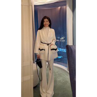 N.COU妮蔻25冬新款 贵气感轻奢时髦气质高级感绵羊毛保暖毛呢大衣