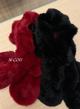 【N·COU】26冬新款獭兔毛柔软保暖围脖围巾DY10957