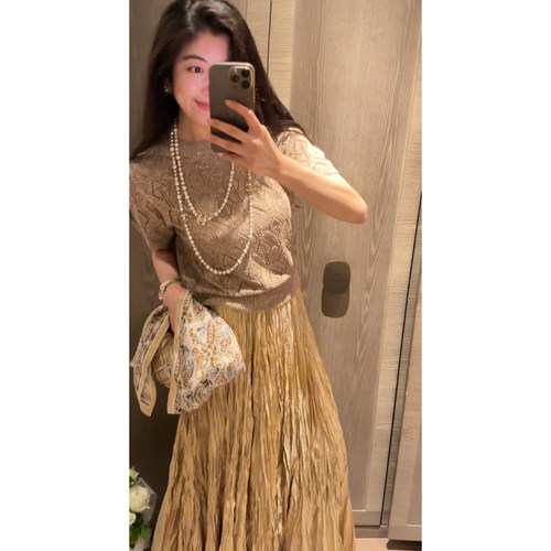 2N.COU妮蔻26春新款老钱风气质优雅设计镂空编织显瘦开衫短袖上衣