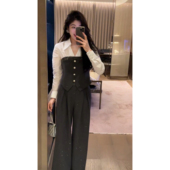 子套装 裤 时髦通勤风气质百搭拼色假两件衬衫 N.COU妮蔻26春新款