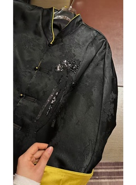 品牌款4N.COU妮蔻25冬新款醋酸缎面钉珠外套DY10978