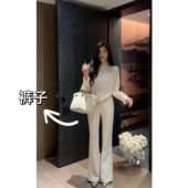 气质百搭时髦纯色简约休闲风直筒微喇裤 N.COU妮蔻25秋新款 时尚