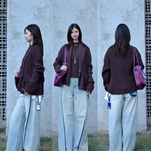 CHUAN 一川原创秋冬新款 外套 复古花纱针织开衫 III