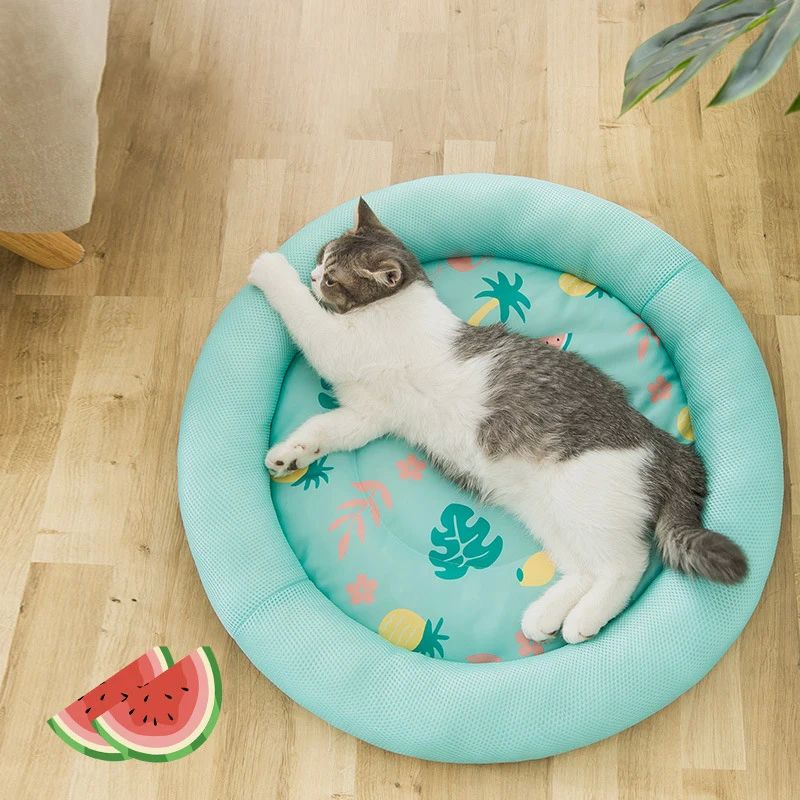 S-L Summer Cooling Pet Dog Mat Ice Pad Dog Sleeping Round Ma