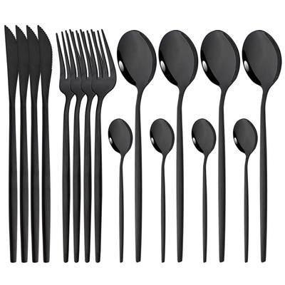 Dinner Knife Fork Coffee Spoon Dinnerware Cutlery Set 16Pcs