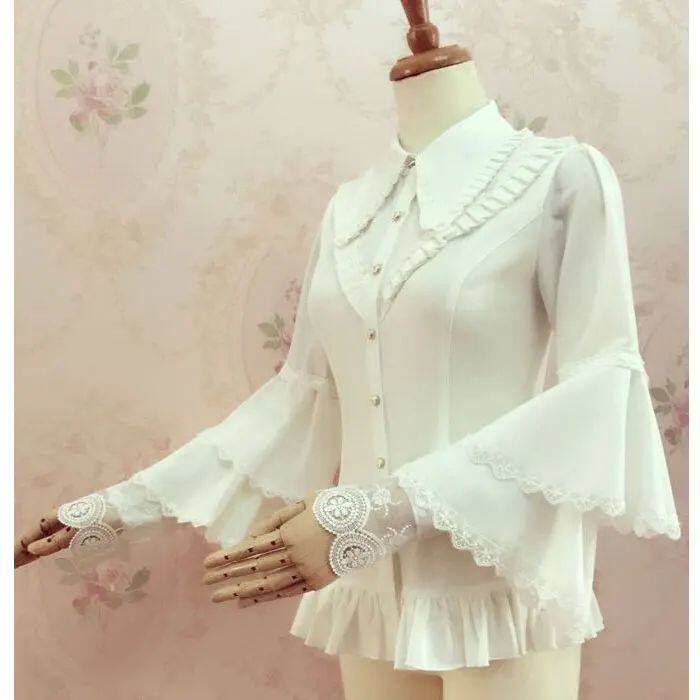 Sweet Women's utton Down Shirt Layered Flare Sleee ointed Co怎么看?