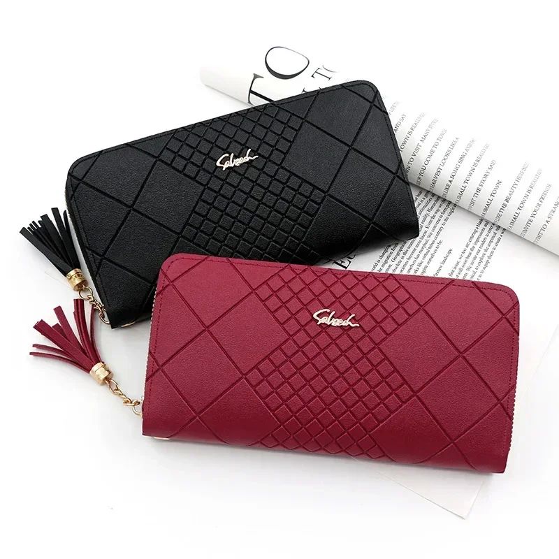 Zipper Money Coin Purse Women Card Holder Long PU Leather Cl 箱包皮具/热销女包/男包 双肩背包 原图主图