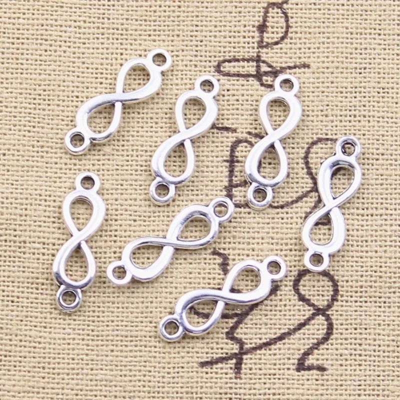 50pcs Charms Link Infinity Symbol Connection 20x6mm Antique