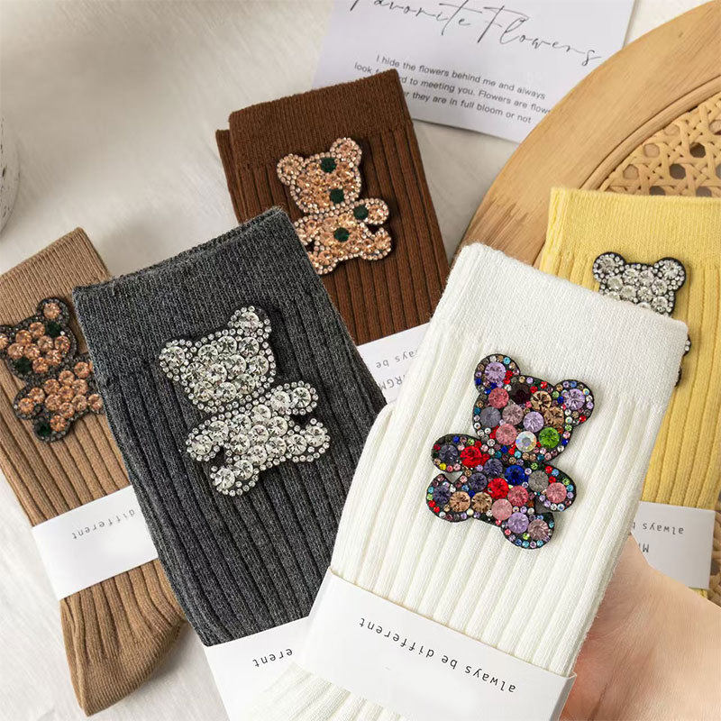 设计百搭韩版感中筒水钻棉袜潮时尚装饰外穿ins堆堆袜个性袜小熊,宠物/宠物食品及用品,造景/装饰,淘宝优惠券,粉丝福利购,淘宝优惠卷