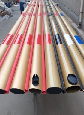 适用于蓝富卡 蓝 富 道闸杆捷 道闸杆椭圆胶条杆75X40MM土豪金椭