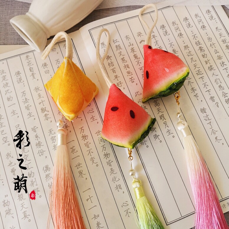 夏日古风汉服配饰 西瓜挂饰腰佩禁步礼物原创清凉夏天西瓜香囊