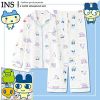 tamagotchi women's spring and Autumn long-sleeved pure cotton cream yellow cute Mamiji home wear thumbnail 7