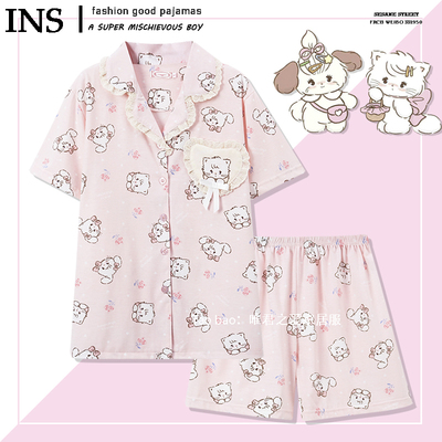 纯棉mikko可爱睡衣夏季短袖