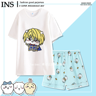 纯棉全职猎人chiikawa睡衣女款夏季短袖圆领二次元家居服酷拉皮卡