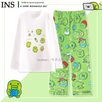 tamagotchi women's spring and Autumn long-sleeved pure cotton cream yellow cute Mamiji home wear thumbnail 6