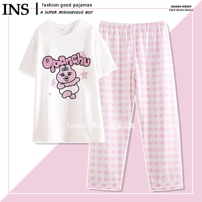 日系卡通内裤兔睡衣纯棉圆领