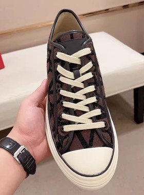 华伦潮牌女鞋夏季新款透气帆布板鞋时尚百搭低帮系带休闲运动鞋
