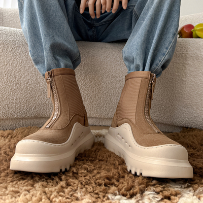 高筒雪地靴男女情侣厚底增高冬季