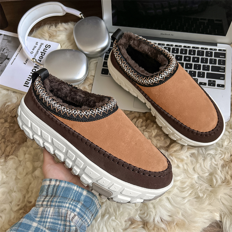 情侣复古雪地靴2025新款加绒厚底