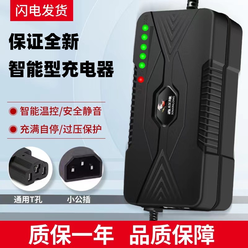 智能型电动车电瓶充电器48V12AH60V20AH72伏30ah40A50A小公插通用