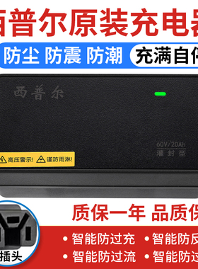 西普尔适用于雅迪电动车充电器Y型48v12ah品字60v20ah72v32A铅酸