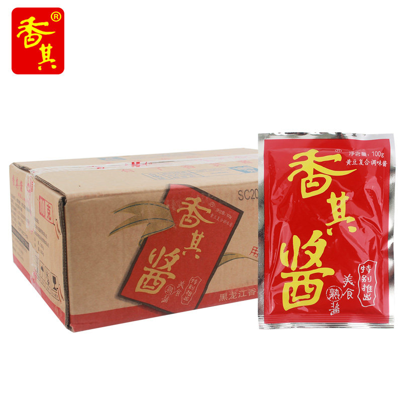 包邮东北特产 香其酱熟酱 蘸菜酱香其酱 整箱40袋*100g黄豆复合酱