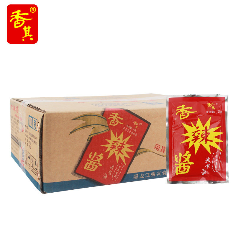东北特产熟酱 100g*40包香辣酱 熟酱 蘸酱菜 香其香辣酱 整箱