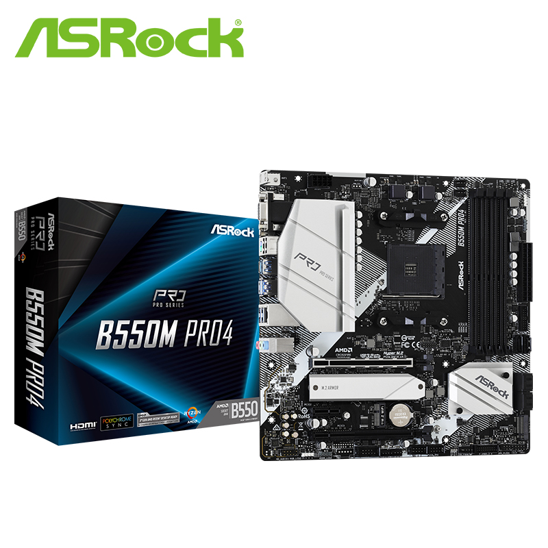 ASROCK/华擎科技 B550M Pro4主板 AMD B550 MATX主板支持3-5代CPU-封面