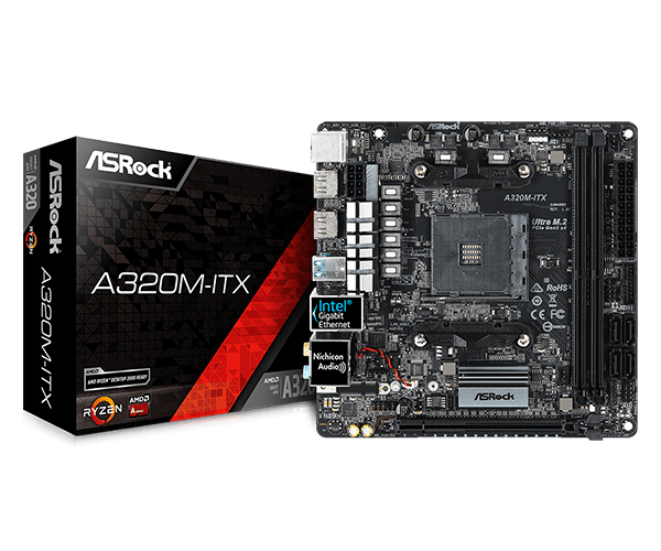 asrock/华擎科技 a320m-itx am4电脑台式机主板支持锐龙cpu主板