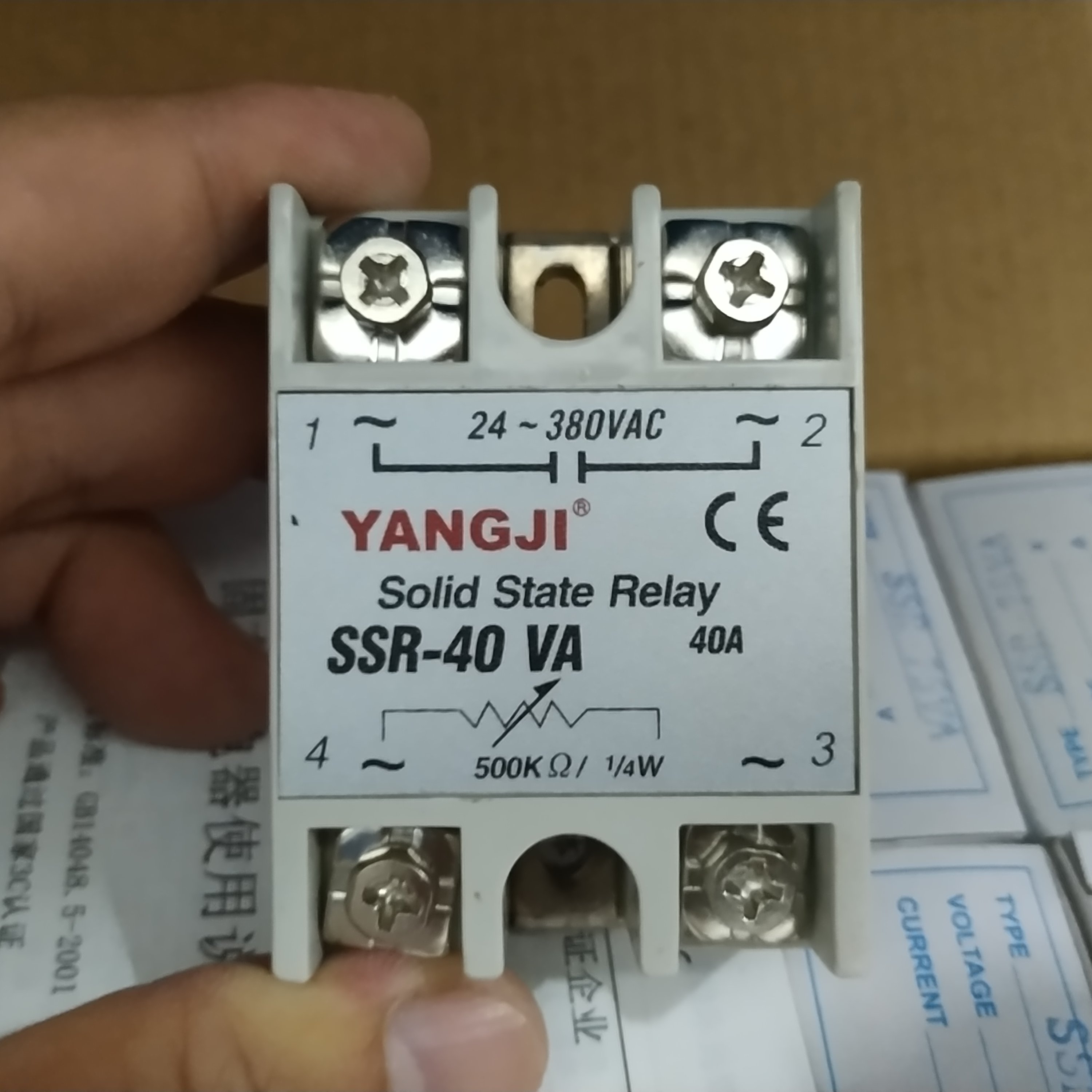 阳继FOTEK单相固态调压器 SSR-40VA电阻调压500K 1/4W