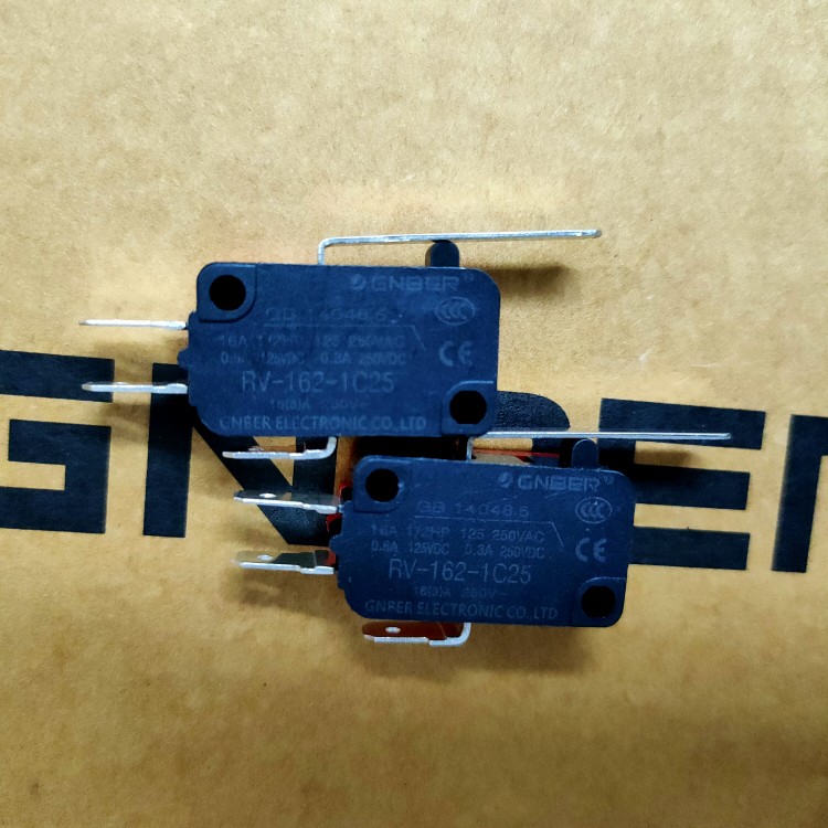 冈本电子GNBER 行程微动开关 RV-162-1C25 短直柄杠杆 16A
