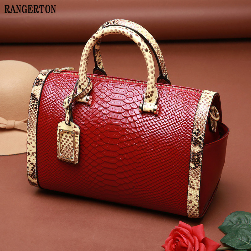 波士顿包包女2020新款潮时尚新娘结婚包真皮手提包单肩斜挎包女包