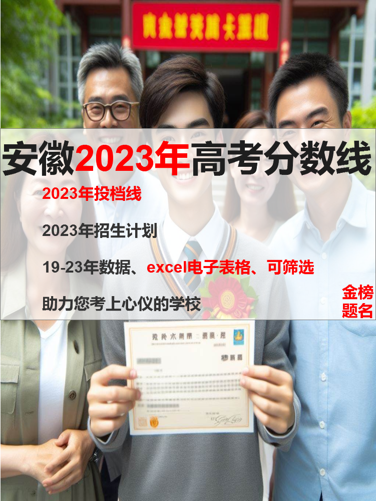 安徽省2024高考分数线志愿填报数据专业分数线Excel电子版可筛选