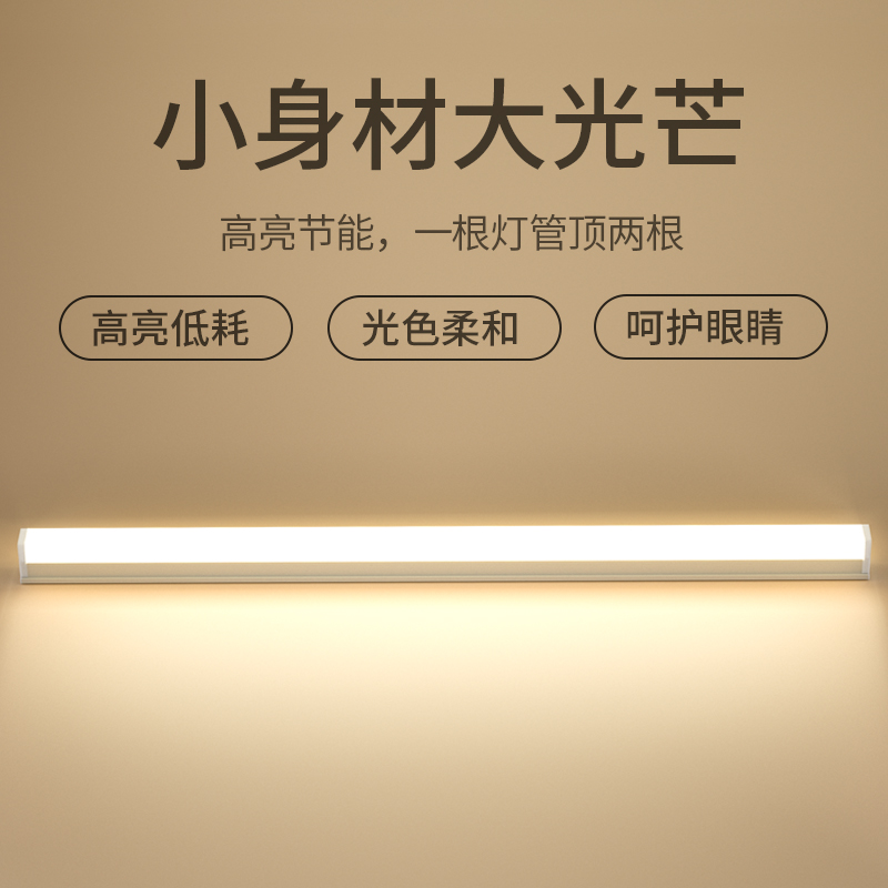 白炽灯灯管led灯管T5超亮日光灯t8长条灯条防水照明节能支架1.2米