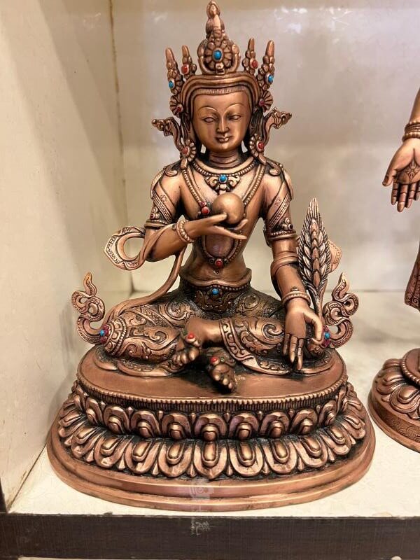 尼泊尔紫铜地藏王菩萨佛像 藏传密宗手工铜雕像fo高25cm尼泊尔8寸