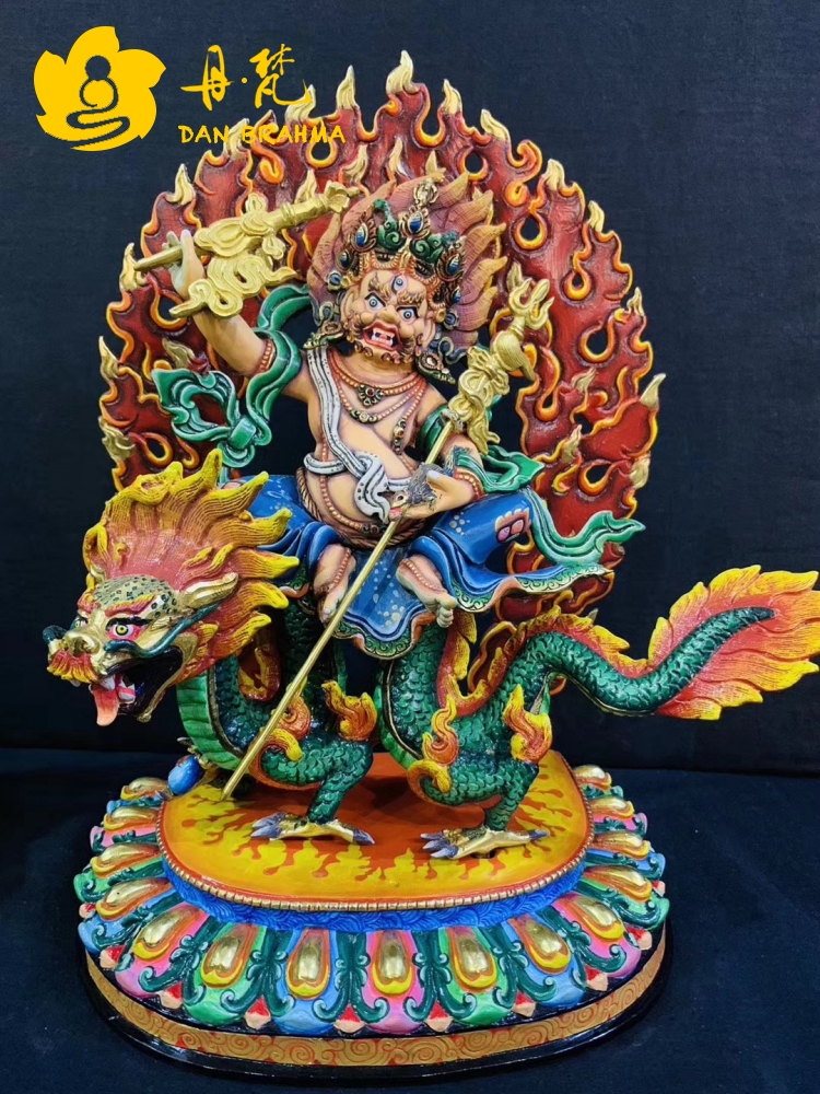 尼泊尔白财神雕像 释迦族大师作品纯手工嶄刻 彩绘尼泊尔直邮33cm