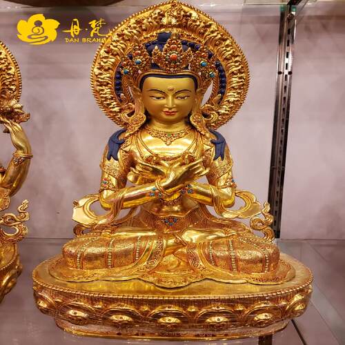 尼泊尔释迦族精品金刚总持雕像高53cm摆件密宗雕像多西藏古代铜雕
