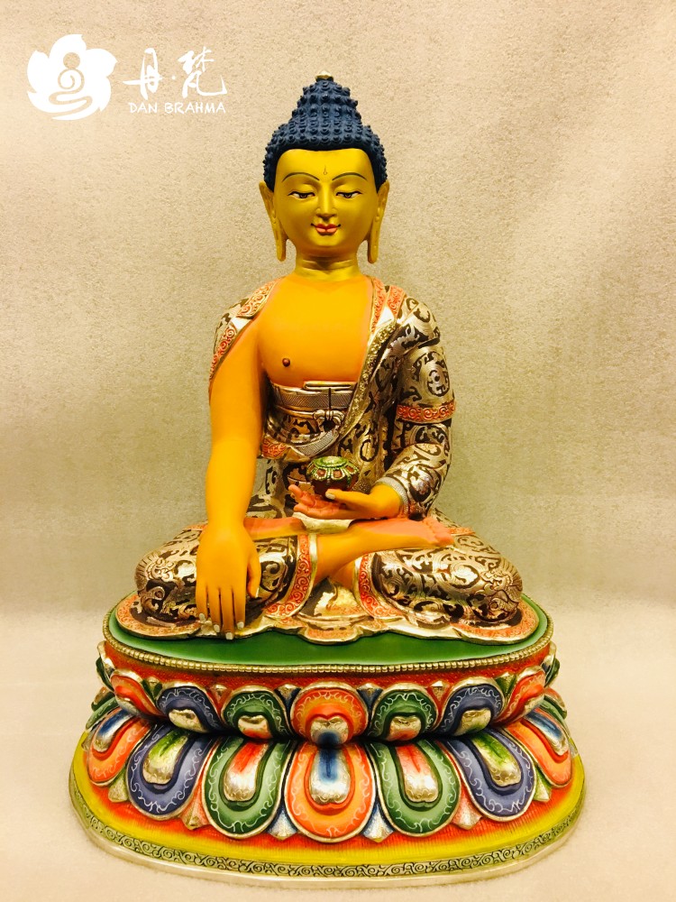 尼泊尔精品鎏金彩绘释迦牟尼佛雕像释迦族其他纯铜高50cm