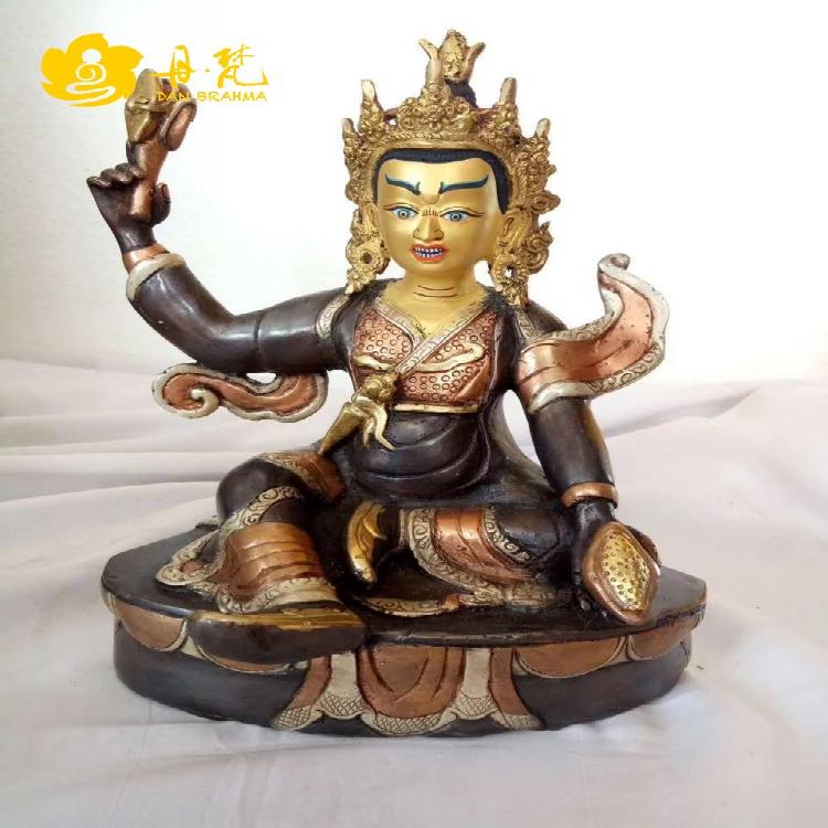 尼泊尔莲师八变雕像宁玛派格热参杰紫铜花生派一组西藏古代铜雕