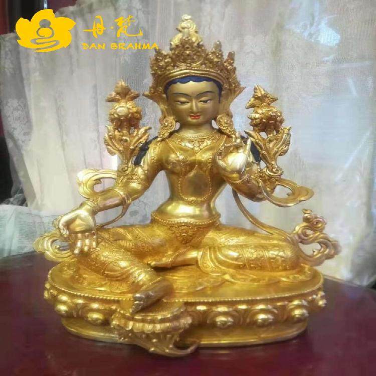 尼泊尔全鎏金绿度母雕像精品包工艺品铜雕像其他国家高雕像特色,特色手工艺,其他国家特色,淘宝优惠券,粉丝福利购,淘宝优惠卷