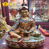 丹梵尼泊尔精品莲花生大师雕像彩绘莲师雕像雕像花生西藏古代铜雕