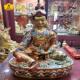 丹梵尼泊尔精品莲花生大师雕像彩绘莲师雕像雕像花生西藏古代铜雕