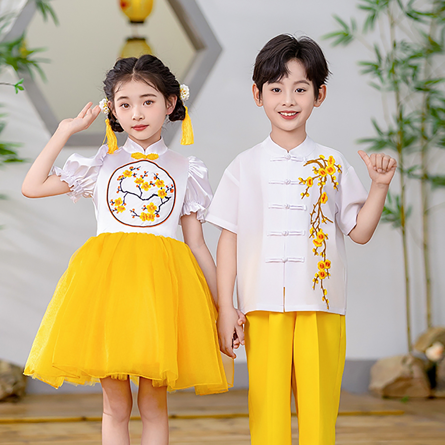 六一儿童节演出服小学生中国风表演服合唱团演出服朗诵幼儿园礼服