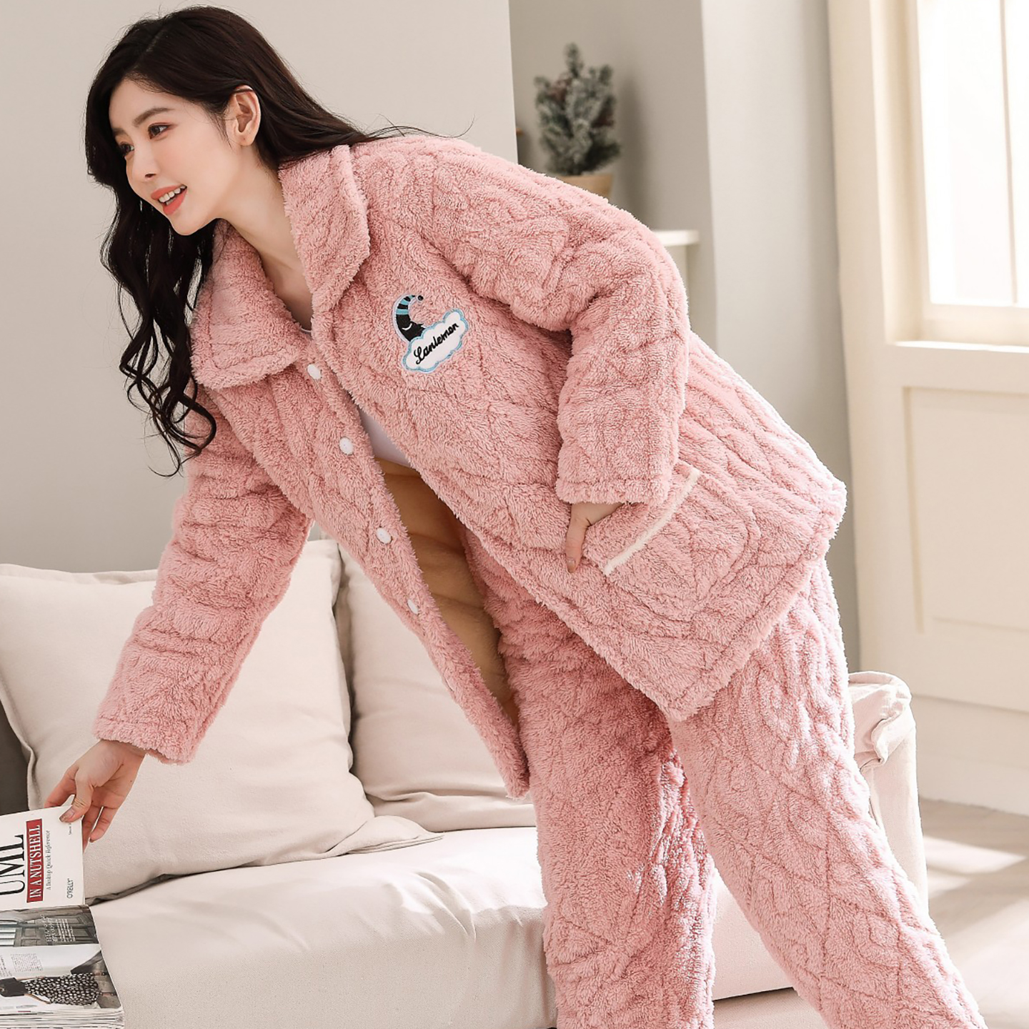 加厚保暖女珊瑚绒夹棉亏本清仓
