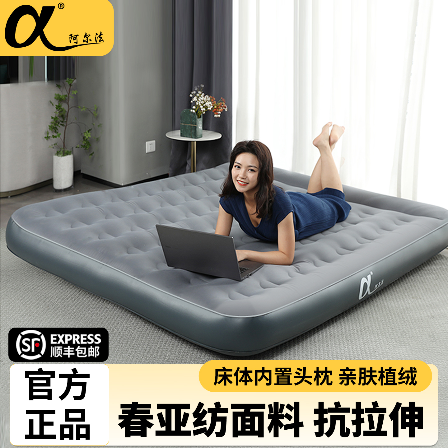 阿尔法升级款内置枕头充气床家用