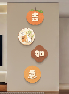 速发档象如意客厅挂饰玄关餐厅装饰画高吉大气挂画背视电景墙装饰