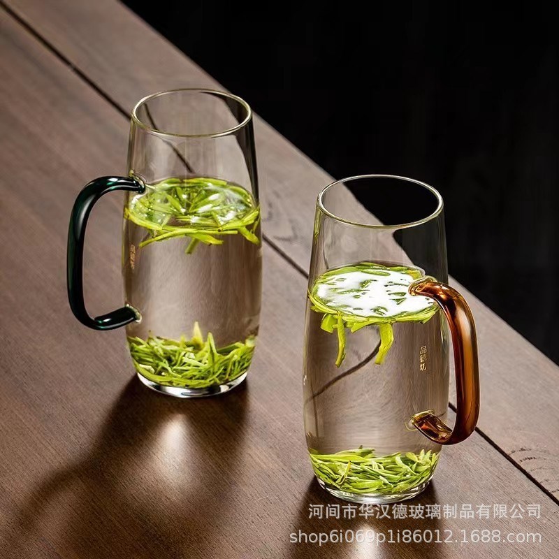 速发玻璃茶高硼硅绿茶温家用透明泡杯杯子耐高杯水杯男士喝水杯
