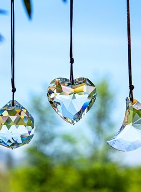 速发幻晶球挂饰卧式房间可吊挂爱心窗户制件彩虹挂造梦水月亮礼物