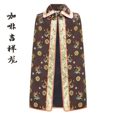 速发新款龙凤男烫金斗篷款老人披风外套祭祀大衣冲喜送老衣